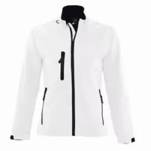 SOLS Womens/Ladies Roxy Soft Shell Jacket (Breathable, Windproof And Water Resistant) (XL) (White)