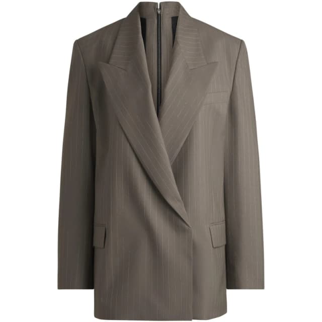 Boss Womens Jafranci1 Structured Formal Jacket Open Grey female 8 (S)