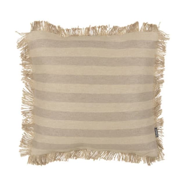 Beliani Throw Cushion Cirsium Jute 45 X 45cm Beige Striped