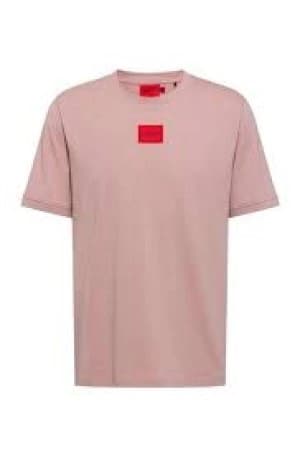 Hugo Boss Relaxed Fit Red Logo T-Shirt Pastel Brown Size S Men