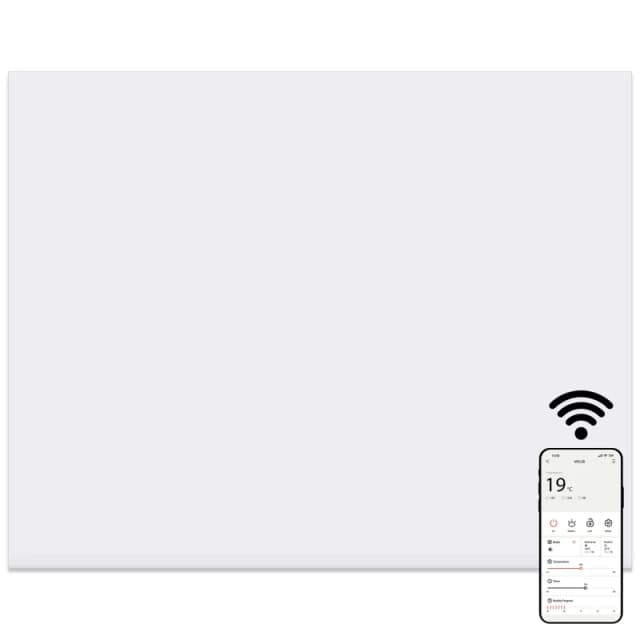 MYLEK Electric Panel Heater WIFI App Controlled Slimline White IPX4 500W White Unisex
