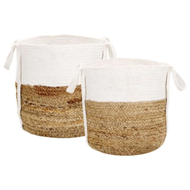 Beliani Set Of 2 Baskets Bellpat Jute Natural
