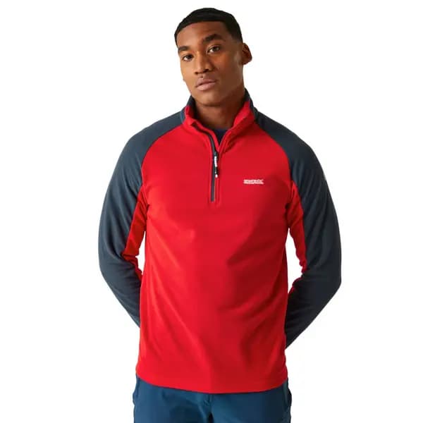 Regatta Mens Elson II Half Zip Grid Fleece Jacket XL - Chest 43-44' (109-112cm) Danger Red/Navy RMA522-PSC-XL