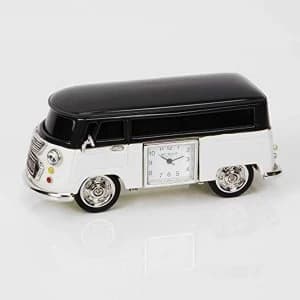 Miniature Clock Camper Van - Black & Cream
