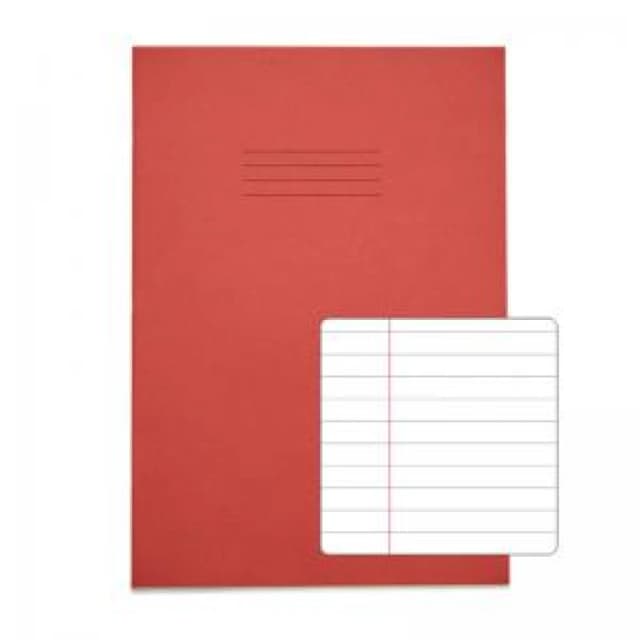 RHINO A4 Exercise Book 48 page, Red, F8M (Pack of 100)
