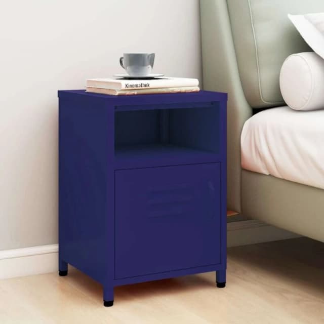 VIDAXL Nightstand Navy Blue 35x35x51cm Steel Vidaxl 8720286565292