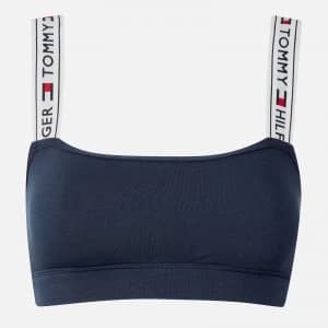 Tommy Hilfiger Womens Logo Bralette - Navy Blazer - L