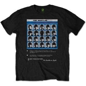 The Beatles - Hard Days Night 8 Track Unisex Large T-Shirt - Black