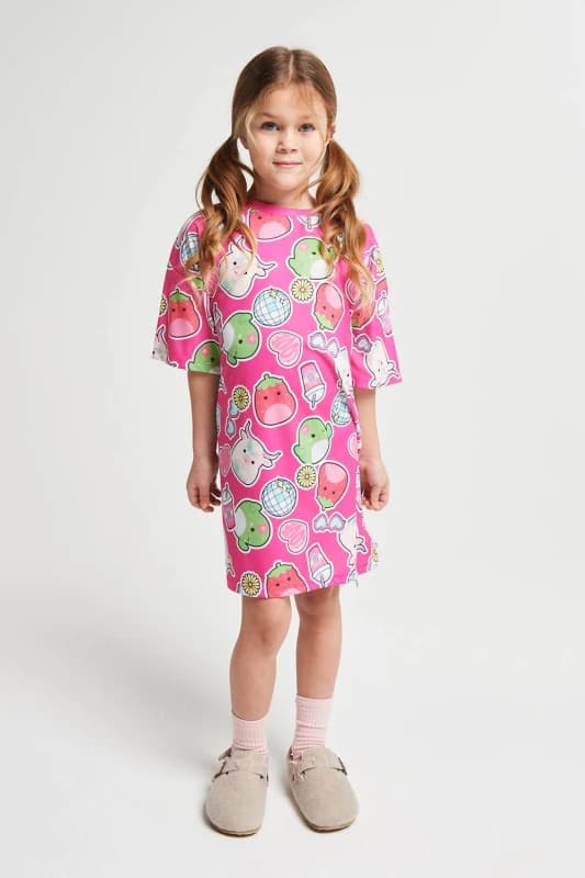 Brand Threads Squishmallows Nightie in Pink Size: 11-12 Years Pink Unisex 11-12 Years