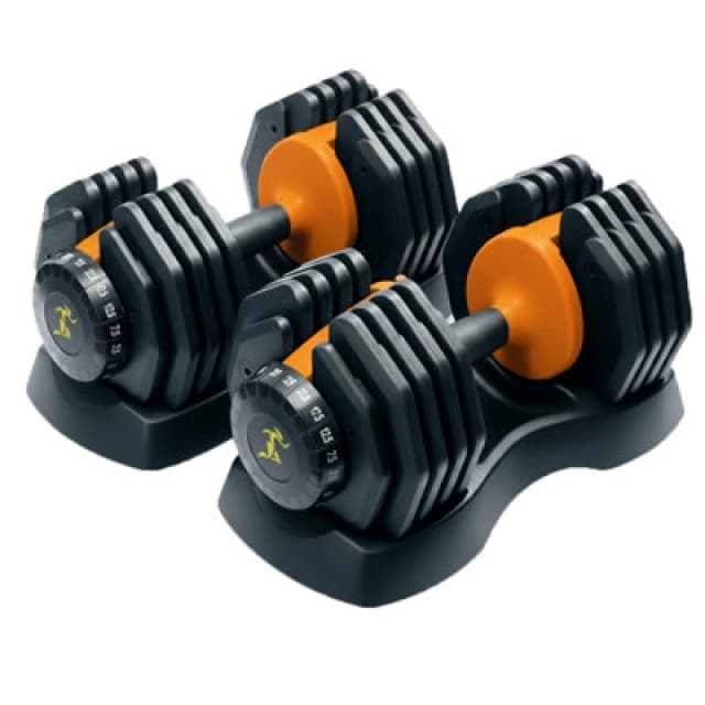 STRONGOLOGY Strongology Urban25 Home Fitness Black and Orange Adjustable Smart Dumbbells from 2.5kg upto 25kg Training Weights Dumbbell 25Kg Urban Ora