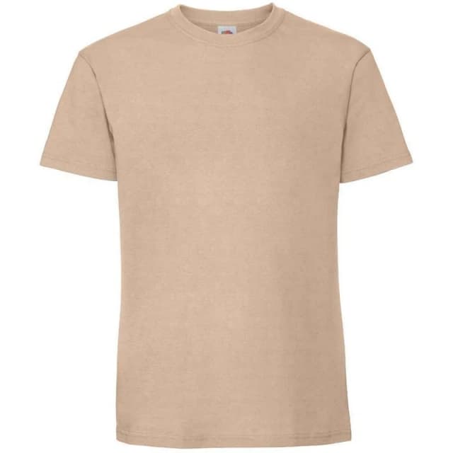 Fruit Of The Loom Fruit of the Loom Men Ringspun Premium T-Shirt in Light Brown Size: Small Light Brown S Male 5063527581778