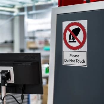 Prohibition Sticker - Please Do Not Touch (200 X 300mm)