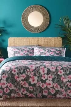 Floral Leopard Print Duvet Cover Set