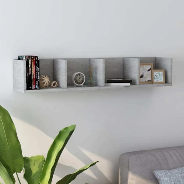 VIDAXL Cd Wall Shelf Concrete Grey 100x18x18cm Engineered Wood Vidaxl 8719883817330