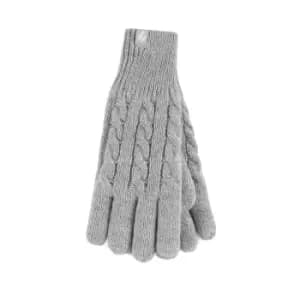 Ladies Heat Holders Willow Gloves - Light Grey - M/L