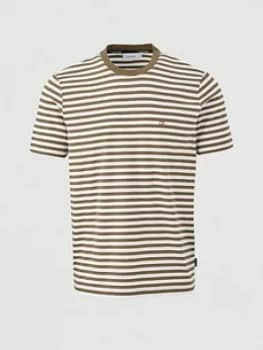 Calvin Klein Organic Cotton Stripe T-Shirt - Khaki
