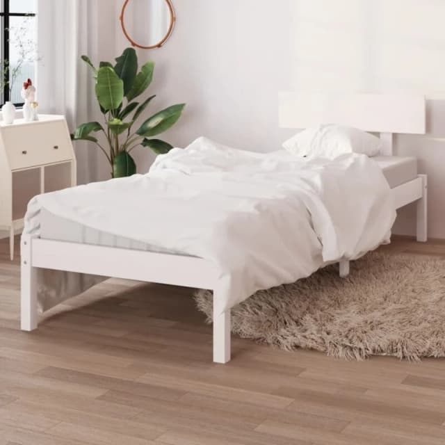 VIDAXL Vidaxl - Bed Frame without Mattress White Solid Wood Pine Single 8720286762745