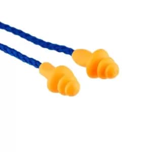 3M Earplugs, 25 dB, Corded, 50 Pairs/Pack, 1271