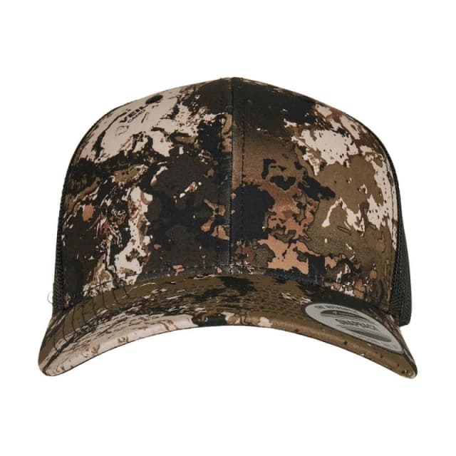 Flexfit Mens Veil Camo Trucker Cap in Brown Brown Male One Size