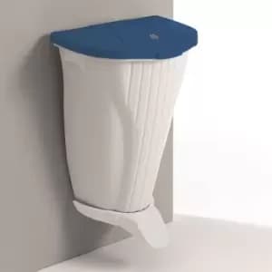 Wall Mounted Pedal Bin, Red lid, White body