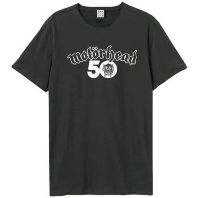 Amplified Amplified Men 50th Motorhead Logo T-Shirt in Charcoal Size: X-Small Charcoal XS Male 5063806980322