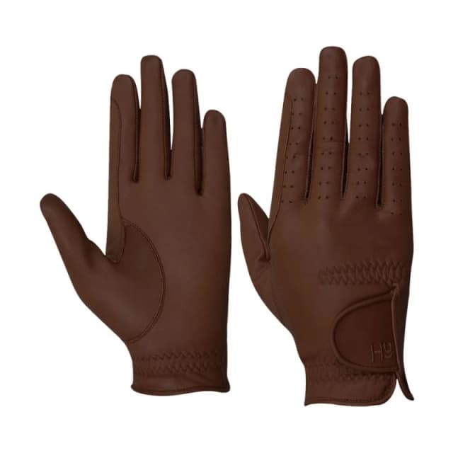 Hy5 Mens Leather Riding Gloves in Brown Size: XS Brown Male XS