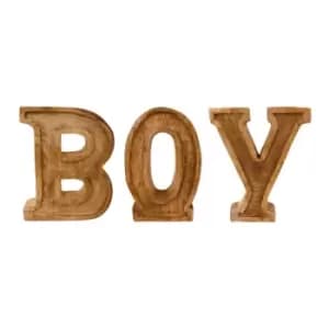 Hand Carved Wooden Embossed Letters Boy