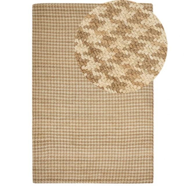 Beliani Rug Araptepe Beige 200 X 300 Cm Jute
