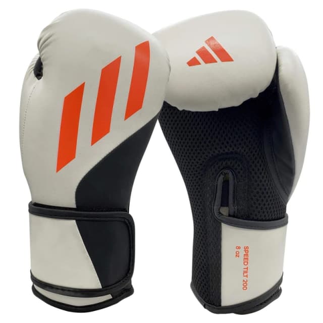 adidas Adults Speed 200 Tilt Boxing Gloves White unisex 10oz