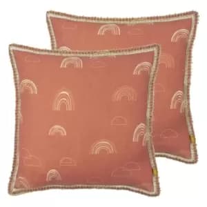 Furn. Rain Shadow Twin Pack Polyester Filled Cushions Red Clay