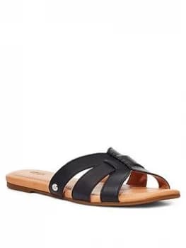 UGG Teague Flat Sandals - Black, Size 3, Women