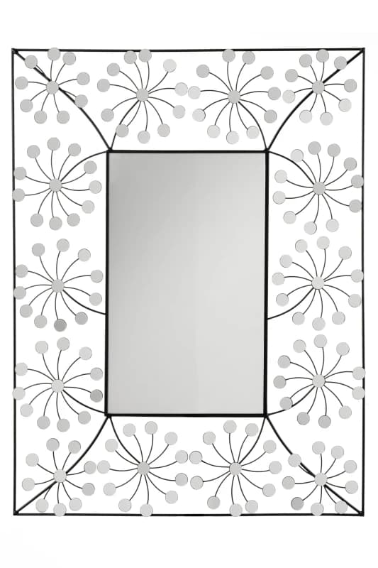 Premier Housewares Floret Metal Frame Wall Mirror Silver
