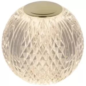 Lucide Cintra Modern Rechargeable Table lamp - Battery - Ø11cm - LED Dim. - 1x2W 2700K - 3 StepDim - Transparant