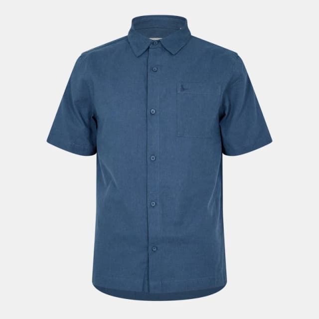 Jack Wills Short Sleeve Linen Shirt - Blue Blue S