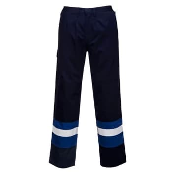 Biz Flame Mens Flame Resistant Plus Trousers Navy / Royal 3XL 32"
