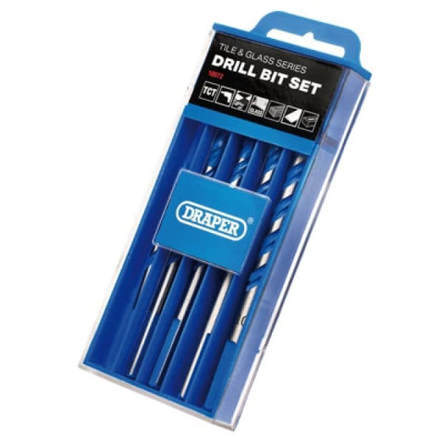 Draper 6 Piece Multi Purpose TCT Tile and Glass Drill Bit Set DBTGS1
