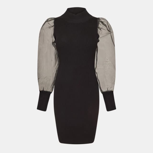 French Connection Womens Krista Long-Sleeve Jumper Dress 01-Blackout female 6 (2XS)