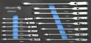 Hogert Technik Ratchet Ring Open-ended Spanner Set HT7G147