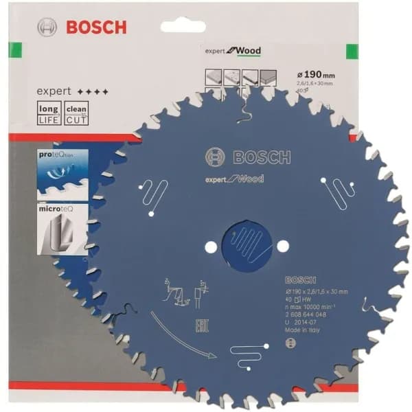 Bosch EXPERT 190mm Circular Saw Blade Wood 40 Tooth Fits GKS 18V-68 GC