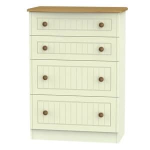 Warwick Matt cream oak effect 4 Drawer Deep Chest (H)1075mm (W)765mm (D)415mm