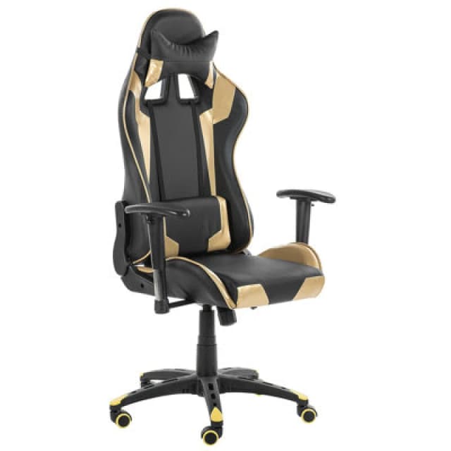 Beliani Gaming Chair Knight Faux Leather Gold