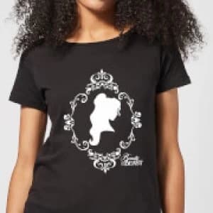 Disney Beauty And The Beast Belle Silhouette Womens T-Shirt - Black