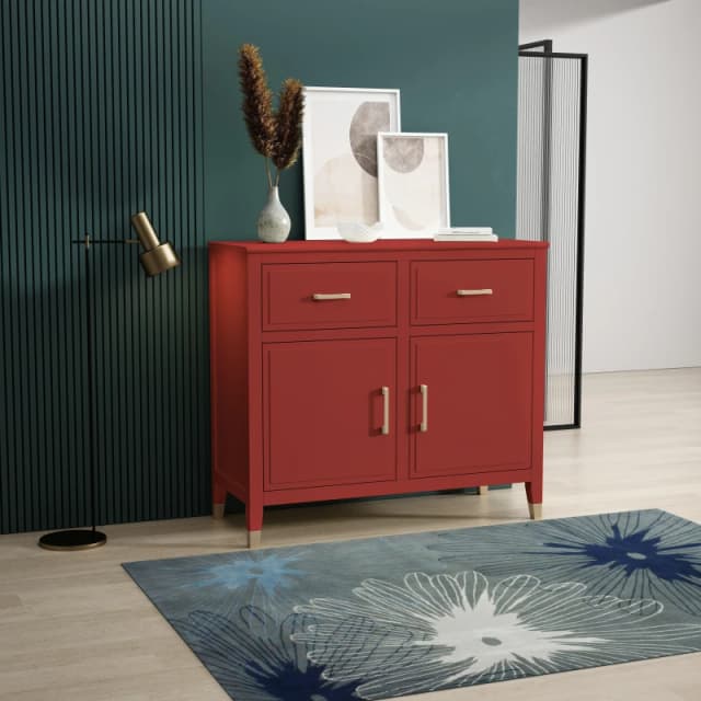 Cabinet Bits Palazzi 2 Door 2 Drawer Sideboard in Red Red Unisex