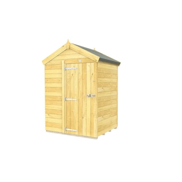 Buttercup Farm 5 x 4 Feet Apex Shed - Single Door W/O Windows - L127 x W147 x H217cm in Brown Brown Unisex