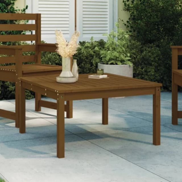 JINLEFU Garden Table Honey Brown 82.5x82.5x45cm Solid Wood Pine vidaXL JRVDZX-824123_DE