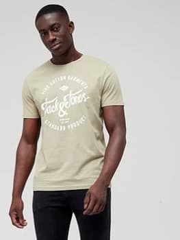 Jack & Jones Large Logo T-Shirt - Brown, Tea Size M Men