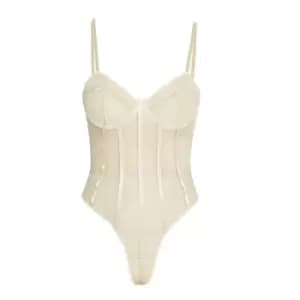 Missguided Cami Fishnet Bodysuit - White