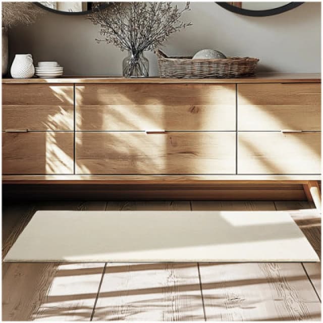 Tectake Rug Zonelle - Short Pile And Ultra-Soft, Rectangular Or Round 60 X 110 Cm - Beige