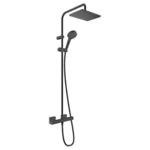 Vernis Shape Showerpipe 230 1jet with thermostat, Matt Black (26286670) - Hansgrohe