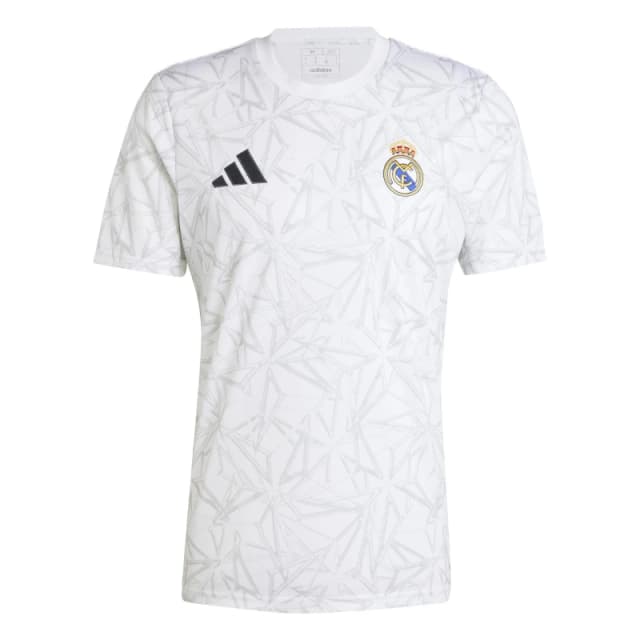 adidas Real Madrid Pre Match Shirt 2024 2025 Adults - White White S